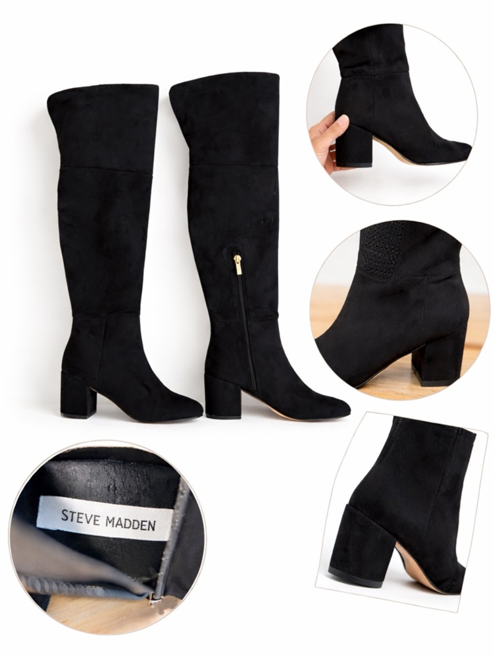 👢 Steve Madden Black Suede Over-the-Knee Boots